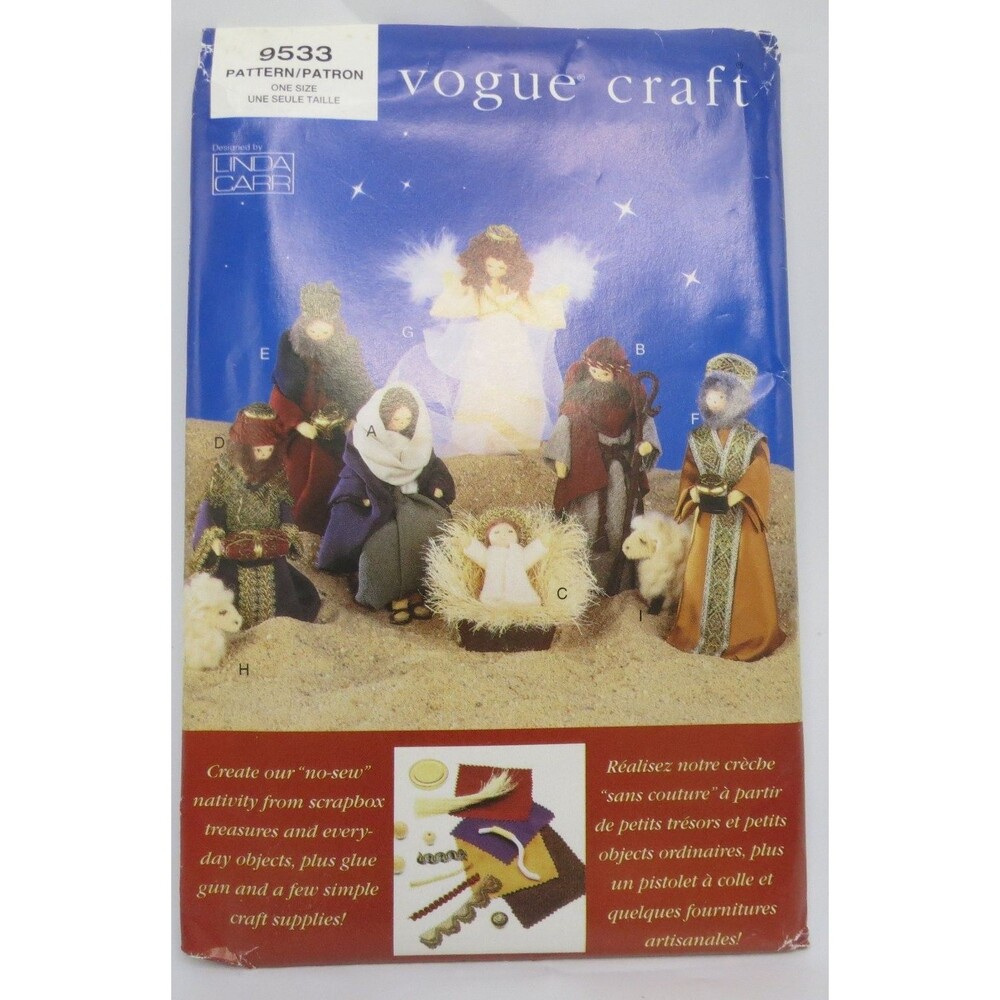 Vogue Craft 9533 Nativity Set No Sew Craft ONE SIZE 1990s Christmas